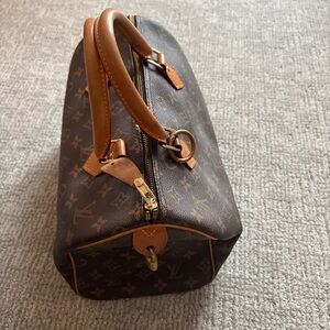 Monogram Handbag with Tan and Gold Details